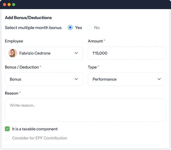 Add & deduct incentives directly