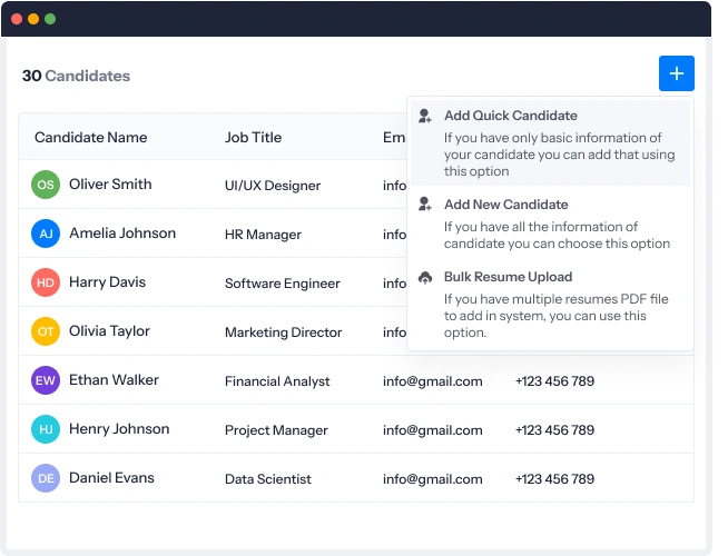 Add your candidates your way