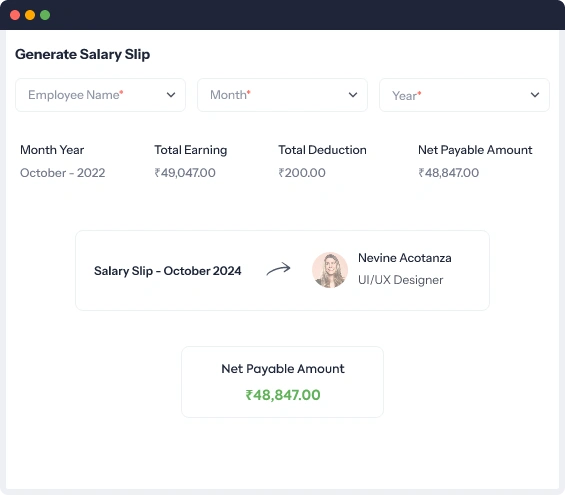 Generate salary slips