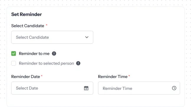 Set reminders for recruitment tasks