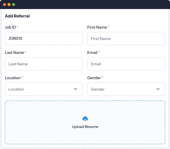 Easily add a referral