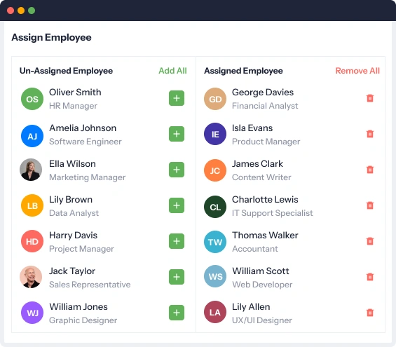 Easily assign employee policies