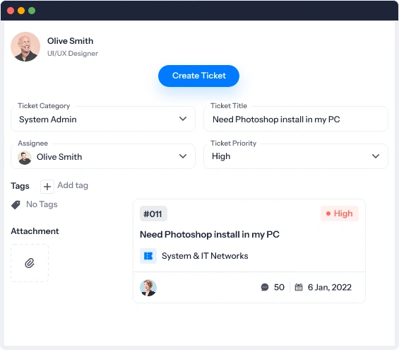 Employee help desk managing software 