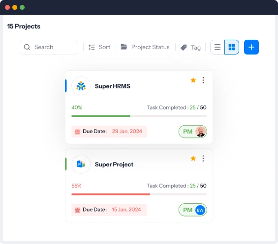 Search project with filtration