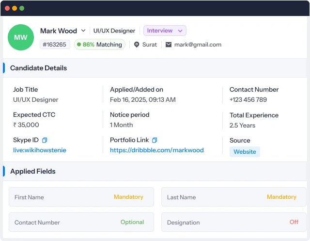 Track your job openings and applicants