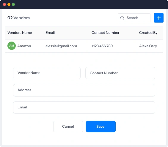 add new vendor