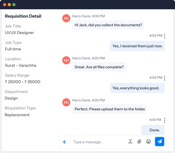 conversations with requisitions detail