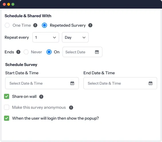 survey schedule with rules