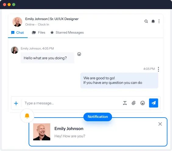Real-time chat notifications